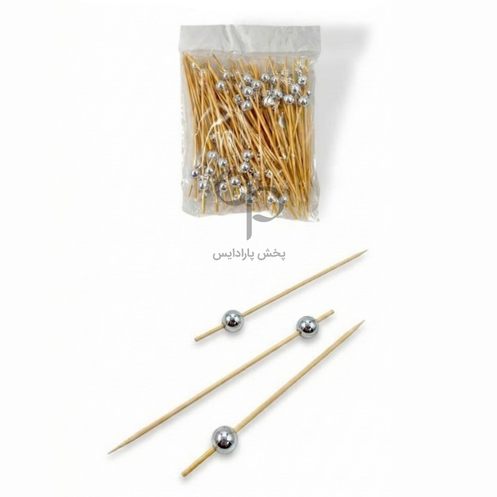 خلال چوبی 100 عددی مروارید نقره ای چینی