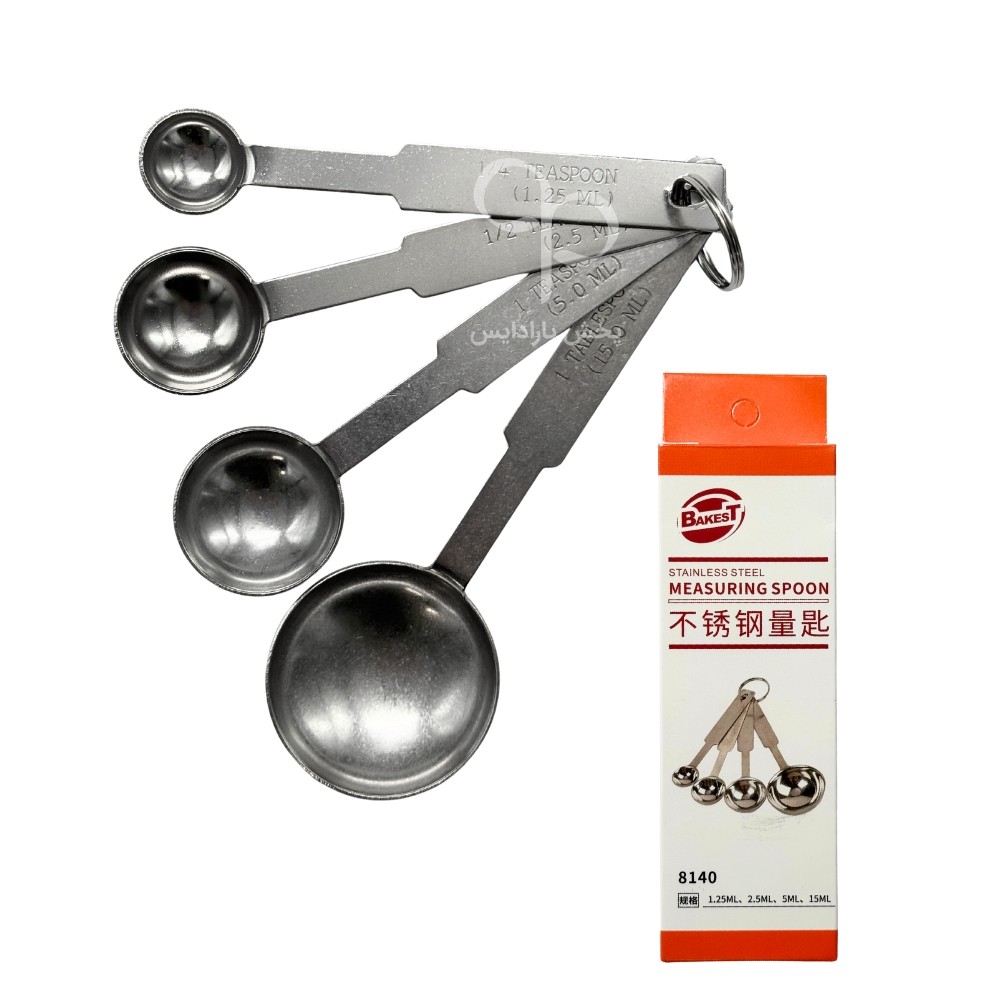 پیمانه قاشقی استیل 4 عددی BAKEST