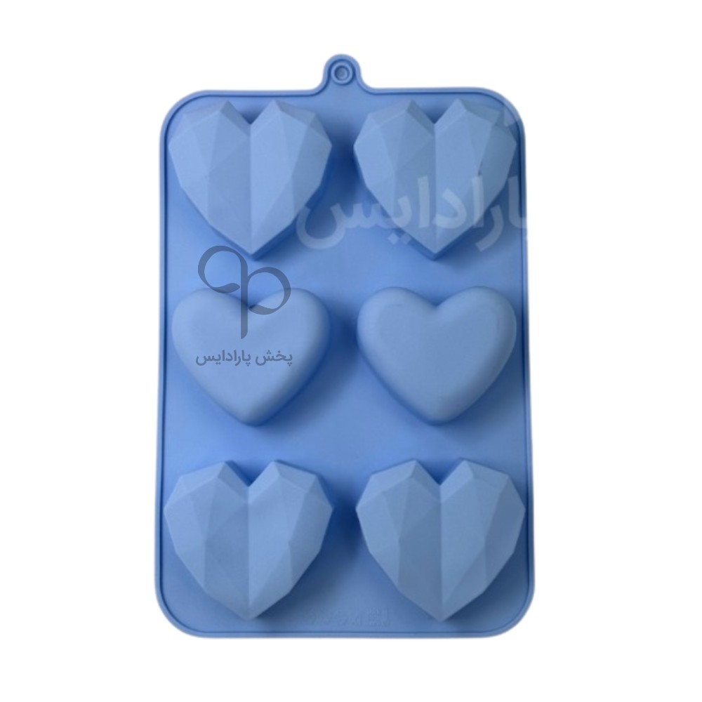 قالب سیلیکونی قلب ساده و اوریگامی 6 خانه چینی