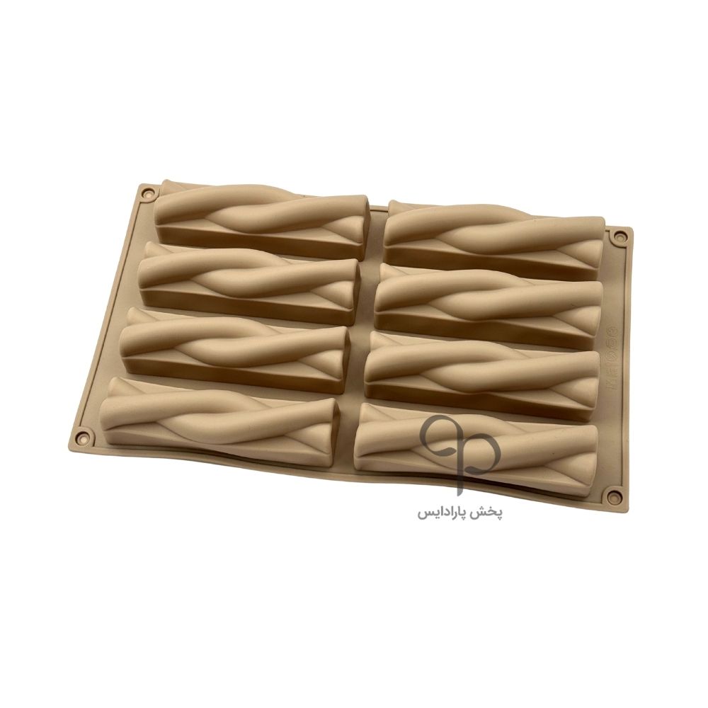 قالب سیلیکونی مستطیل مارپیچ 8 خانه چینی