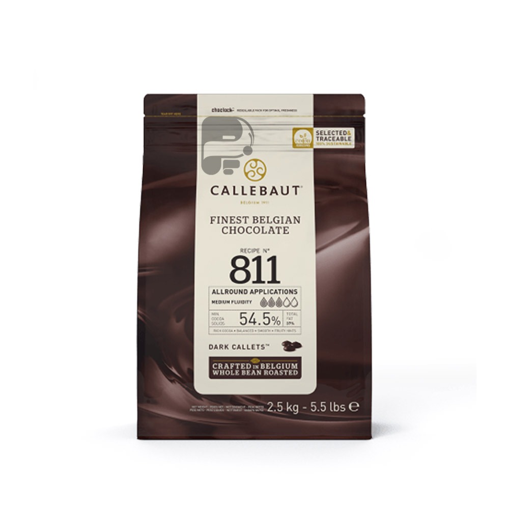 شکلات سکه ای کلبوت Callebaut تلخ 54/5 درصد(2/5 کیلوگرمی)