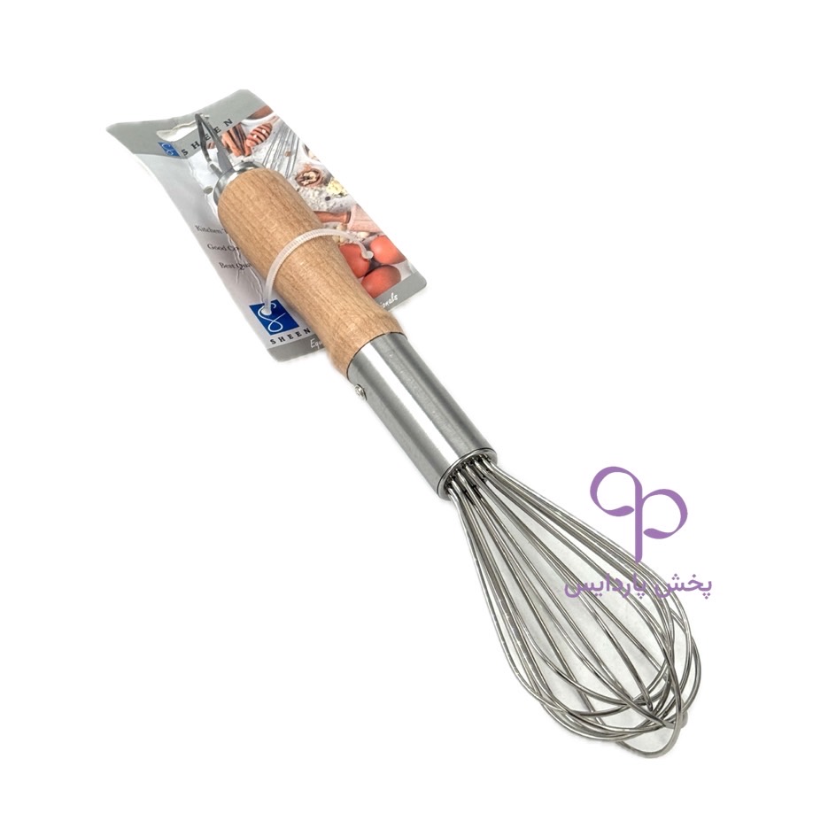 همزن دستی استیل دسته چوبی 32 سانت Sheen