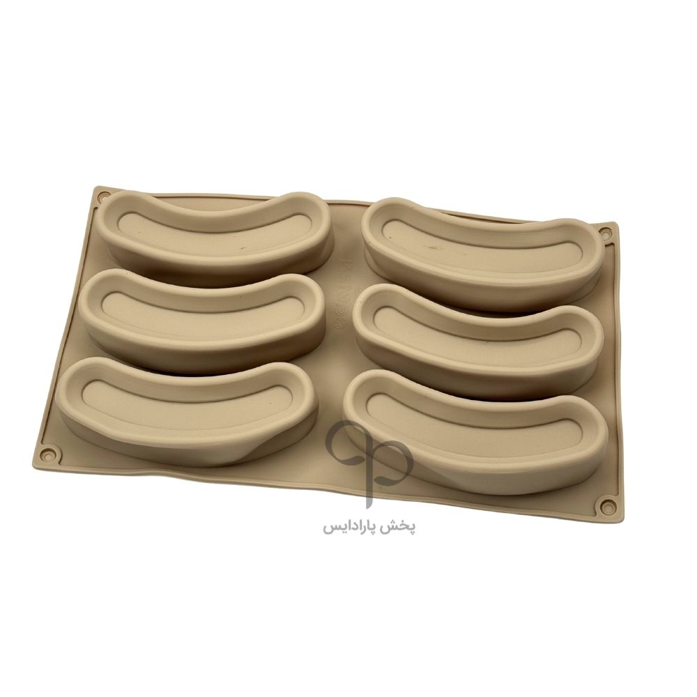 قالب سیلیکونی بیضی کج 6 خانه چینی
