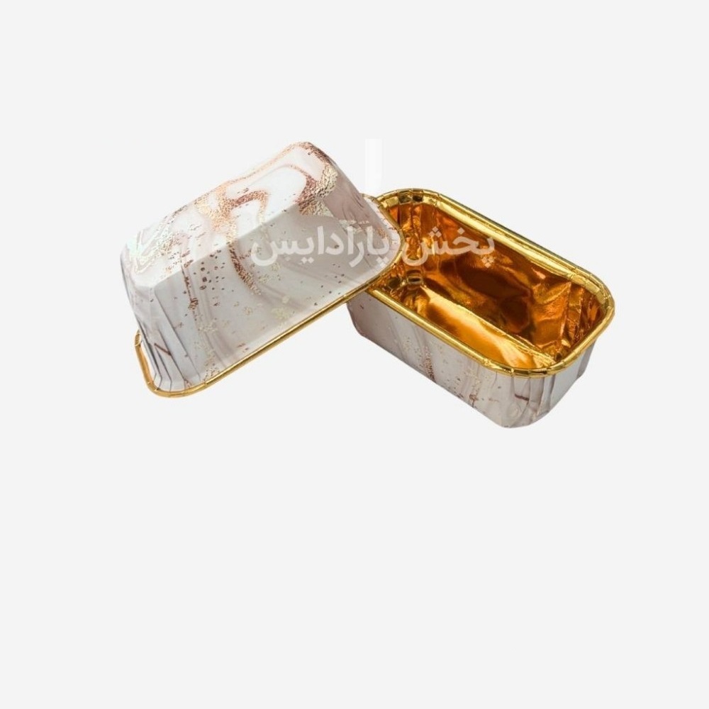 مافین مستطیل متالایز نسوز 50 عددی 6*11 سانت چینی