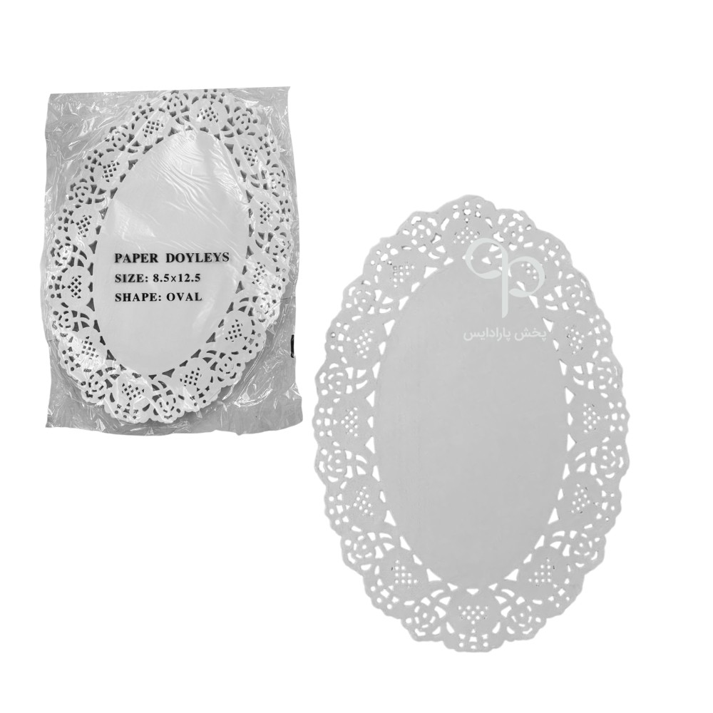 دانتل زیر کیک بیضی 21*31 سفید