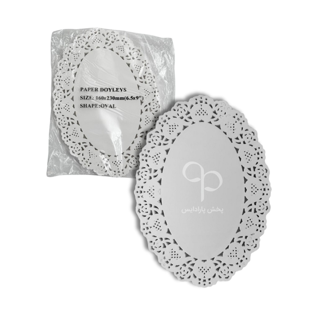 دانتل زیر کیک بیضی 16*22 سفید